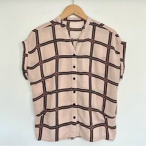 Cute Plaid Button Up Blouse